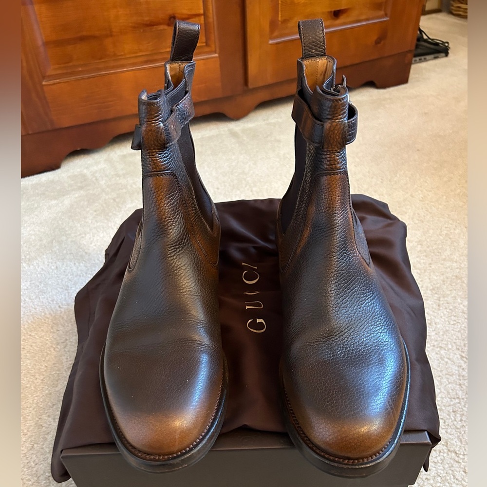 Gucci Leather Boots in Brown - Size 11